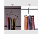 2 Pack Belt Hanger, Twirl Tie Rack, Scarf Holder Hook for Closet, 360 Degree Rotating Closet Clothes Hangers