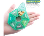 2pcs Pill Boxes 7 Day Portable Storage Box Weekly Organizer to Hold Vitamins, Cod Liver Oil, Supplements and Medication
