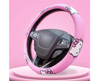 Car Accessories 38cm Universal Steering Wheel Cover Microfiber Leather Durable Breathable Cartoon Steering Wheel Cover