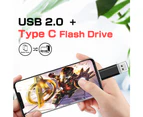 U Disk 128G Mobile Computer Dual-Use 64G Rotary Usb High-Speed Type-C64G Car Usb Type-C Mobile Computer Usb Disk