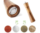 Wooden Salt And Pepper Grinder Set, Manual Solid Wood Pepper Grinder, Large Pepper Grinder Salt Shaker- 8 Inch
