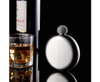 Crystal Lid Creative 304 Stainless Steel Wine Alcohol Liquor Flask Portable Round Flask For Women Girls Men Party