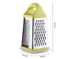 Professional Box Grater, Stainless Steel With 4 Sides, Multifunctional Vegetable Cutter For Parmesan Cheese