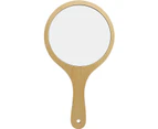 Salon Hairdressing Hand Mirror Circular Hand Mirror With Wooden Handle Wooden Round Hand Mirror Varnish Round Mirror