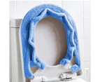 Toilet Seat Cover, With Snaps Fixed Stretchable Washable Fiber Cloth Toilet Seat Covers Pads Toilet Seat Easy Installation
