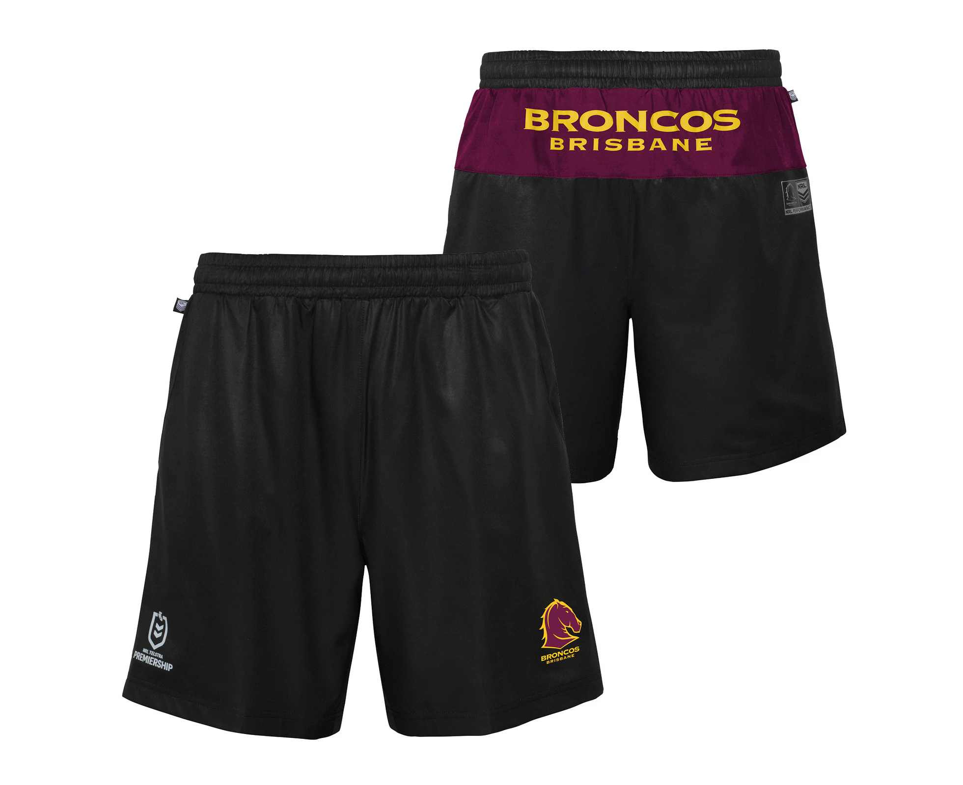 Brisbane Broncos NRL 2023 Outerstuff Performance Shorts Size S-2XL!