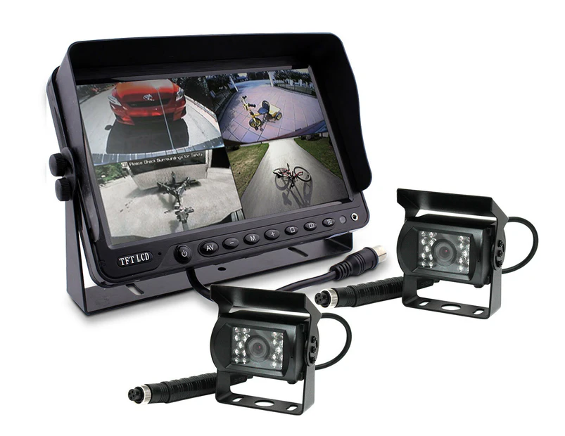 Elinz 9" DVR Monitor 4CH Realtime with 2 Cameras Package