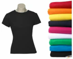 5x Women's Plain Ladies T SHIRT 100% COTTON Basic Tee Casual Top Size 6-24 BULK - Assorted Colour Pack