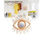 Rattan Innovative Art Decoration Eye Shape Makeup Mirror Dressing Wall Hanging
