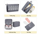 8 Set Travel Luggage Suitcase Organizer Packing Cubes Packing Organisers,Grey(One Free Giveaway As Seen On Photo)