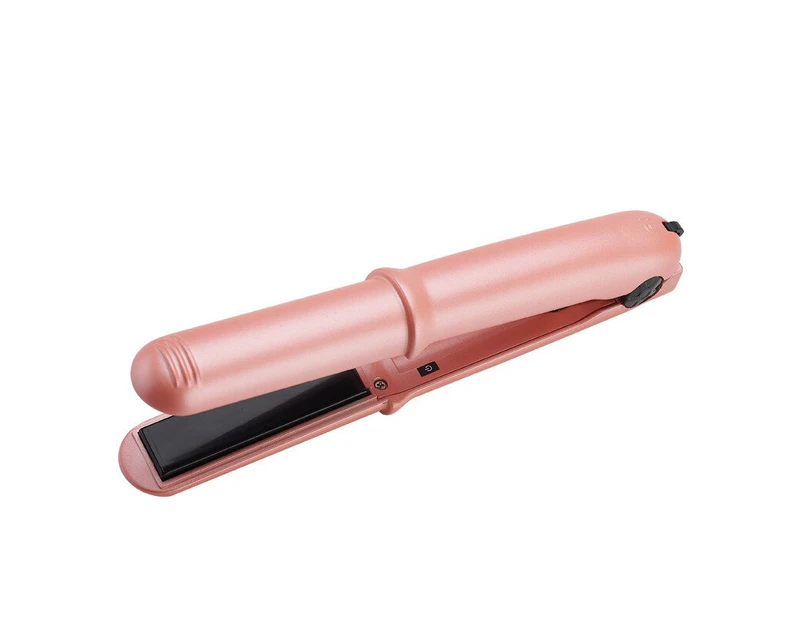 Rechargeable Hair Curler Cordless Hair Straightener Ceramics Splint 3 Temperature Led Display Styles Tool - Pink