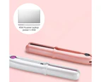 Rechargeable Hair Curler Cordless Hair Straightener Ceramics Splint 3 Temperature Led Display Styles Tool - White