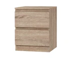 Artiss Bedside Table 2 Drawers - PEPE Oak