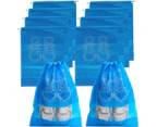 10 PCS Travel Shoe Bag Non-Woven Fabric Dustproof Shoe Bags for Travel, Blue