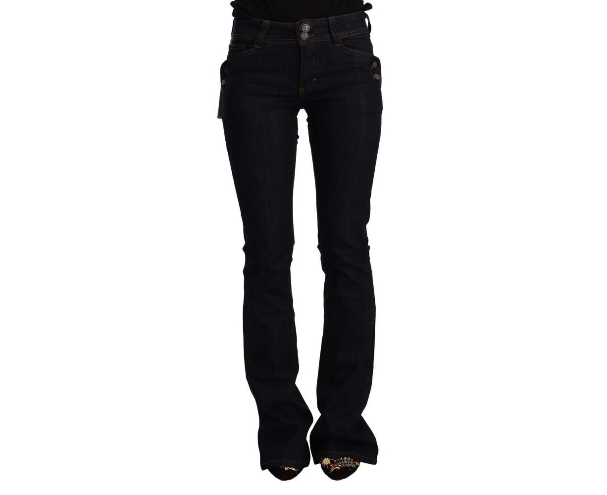 John Galliano Black Mid Waist Cotton Women Denim Flared Jeans | Catch ...