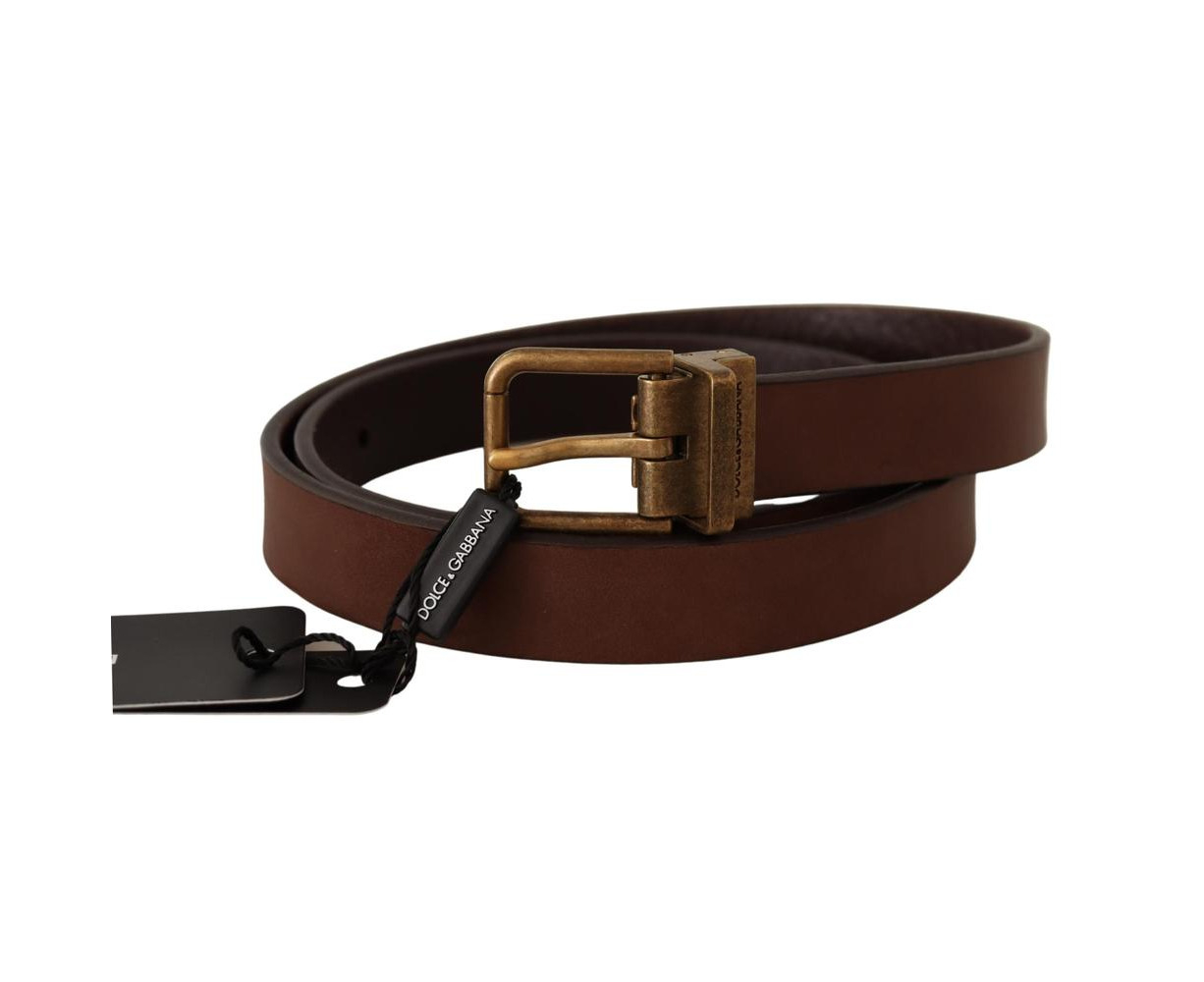 Dolce Gabbana Brown Leather Rustic Buckle Cintura Belt | Catch