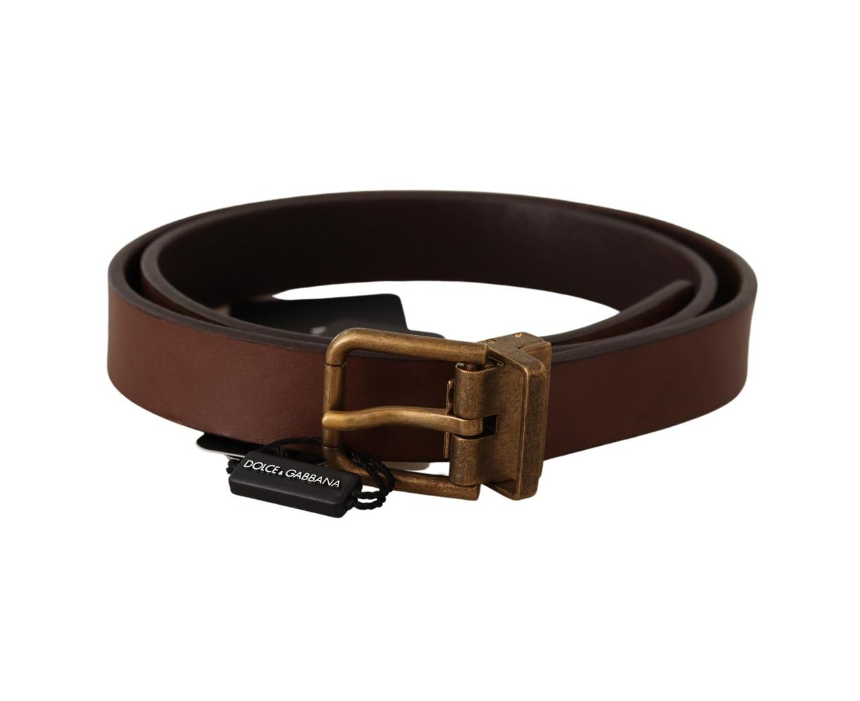 Dolce Gabbana Brown Leather Rustic Buckle Cintura Belt | Catch.com.au