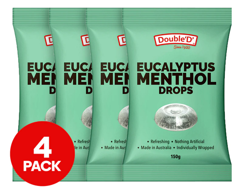 4 x Double 'D'  Eucalyptus Menthol Drops 150g