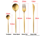 Kitchen Cutlery set 24pcs Dining Tableware Party Supplies Stainless Steel Brushed Gold