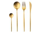 Kitchen Cutlery set 24pcs Dining Tableware Party Supplies Stainless Steel Brushed Gold