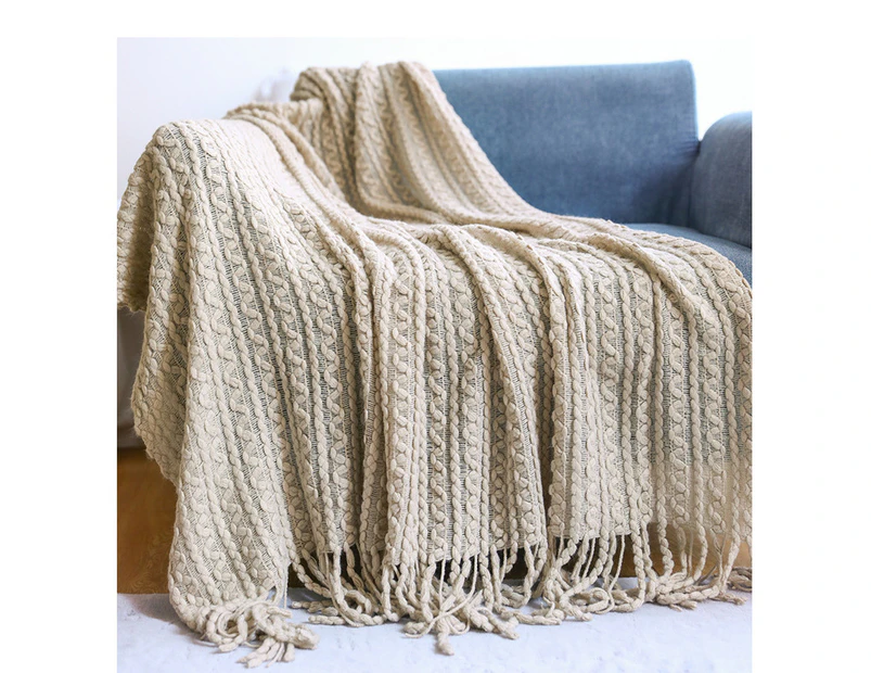 127x180cm Cozy Decorative Knit Woven Throw Blanket