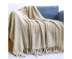 125x240cm Cozy Decorative Knit Woven Throw Blanket