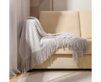 127x180cm Cozy Decorative Knit Woven Throw Blanket