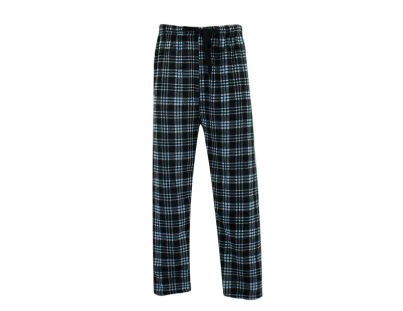 Men's Plush Fleece Pyjama Lounge Pants - Green/Plaid