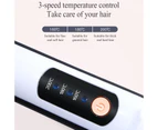 USB Rechargeable Curling Iron Wireless Direct-Curling Dual-Purpose three-Speed Temperature Regulating Hair Straightener women - Black & White