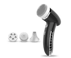 4 In 1 Electric Women Safe Wash Facial Cleansing Brush IPX6 USB Female Electric Face Cleaning Apparatus Nu Face Skin Care - Black SET