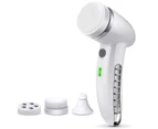 4 In 1 Electric Women Safe Wash Facial Cleansing Brush IPX6 USB Female Electric Face Cleaning Apparatus Nu Face Skin Care - White SET