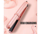 USB Hair Curler Rechargeable Cordless Hair Straightener Ceramics Splint 3 Temperature Led Display Styles Tool - White