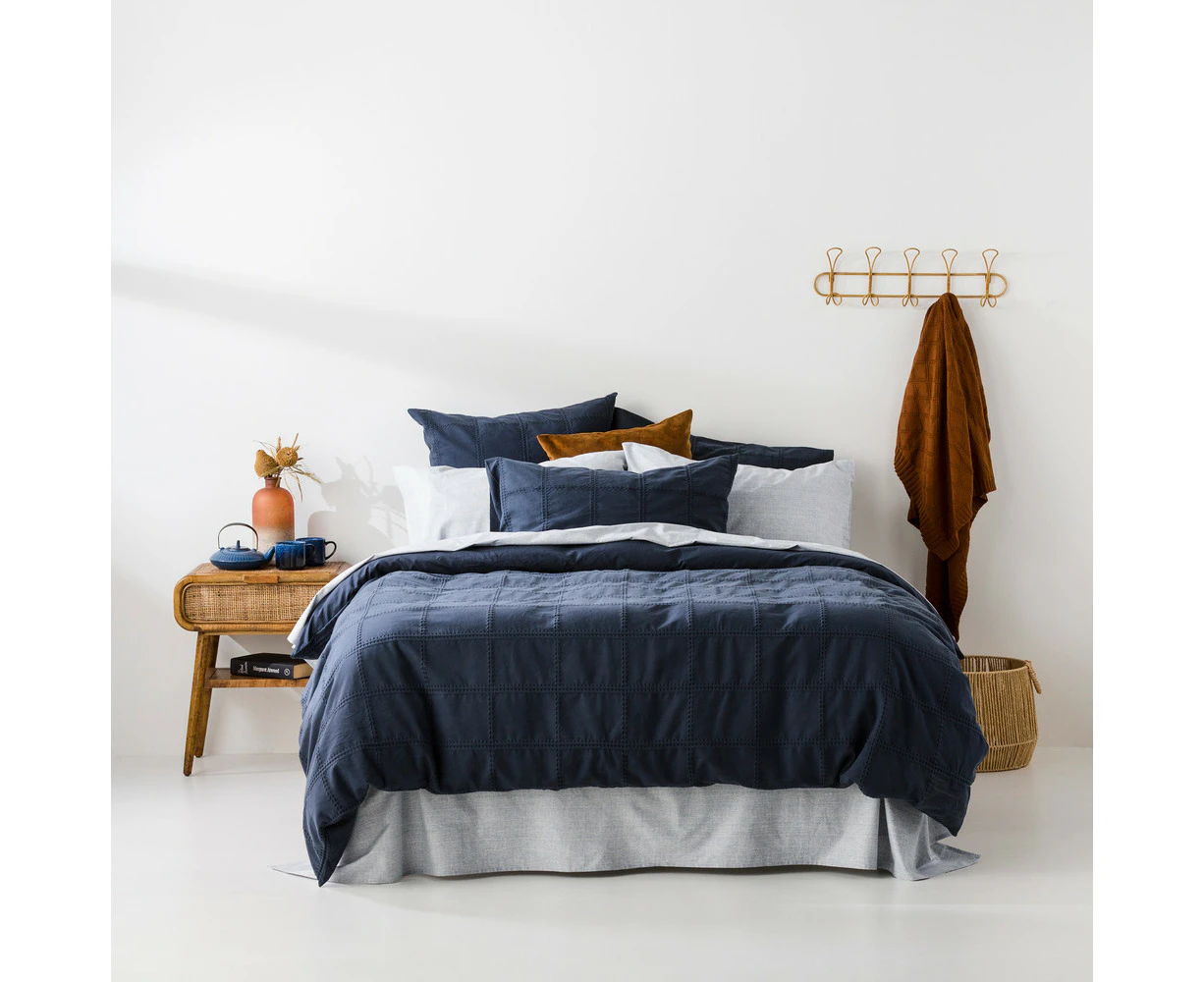 Harper Home Grace Quilt Cover set | Navy