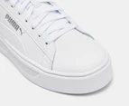 Puma Women's Smash Platform V3 Sneakers - White/Silver