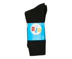 10 Pair Rio Active Crew Cotton Rich Mens Business Sports Black Socks Bulk S7266W