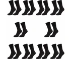 10 Pair Rio Active Crew Cotton Rich Mens Business Sports Black Socks Bulk S7266W