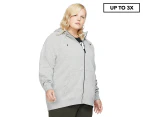 Nike Women's Plus Size Essentials Full-Zip Fleece Hoodie - Grey Heather/White