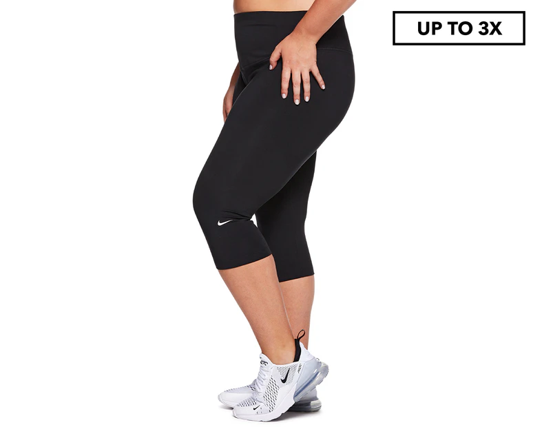 Nike Women's One Dri-FIT Capri Plus Size Tights / Leggings - Black