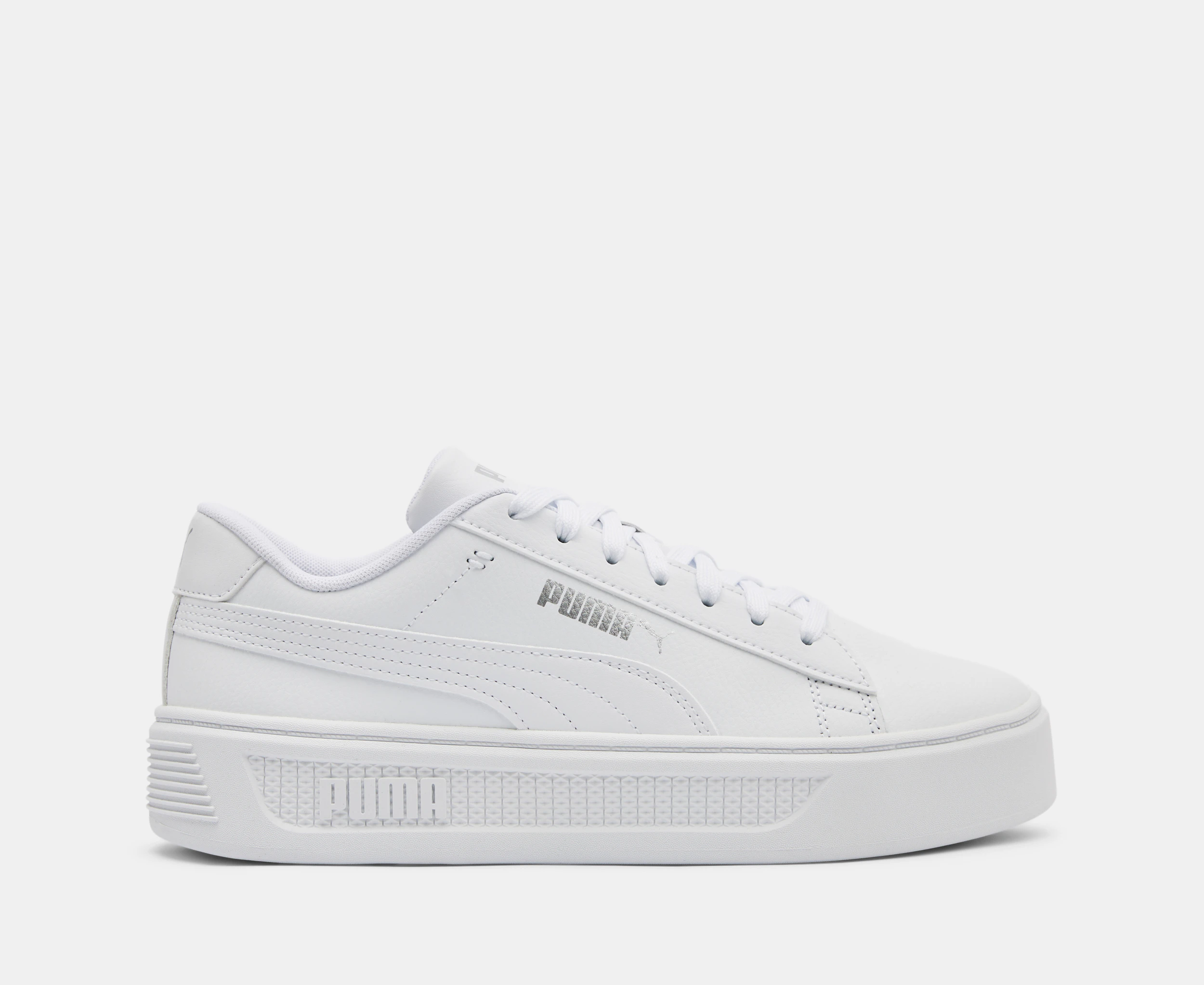 Puma Women's Smash Platform V3 Sneakers - White/Silver