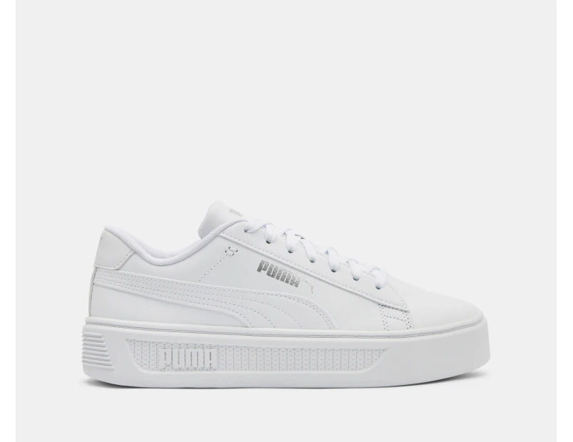 Puma Women's Smash Platform V3 Sneakers - White/Silver