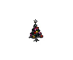 Silver Christmas Tree Brooch Blazer Shirt Pin