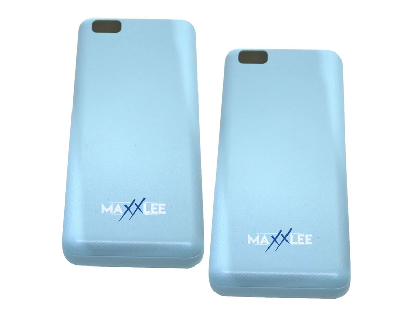 Maxxlee 2x 10000mAh Power Bank Portable 18W PD Type C QC 3.0 Dual USB Fast Charging Blue