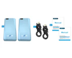 Maxxlee 2x 10000mAh Power Bank Portable 18W PD Type C QC 3.0 Dual USB Fast Charging Blue