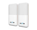 Maxxlee 2x WHITE 10000mAh Power Bank Dual USB External Portable Battery Charger iPhone Android Mobile
