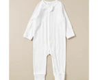 Target Baby Organic Cotton Pointelle Zip Coverall - White