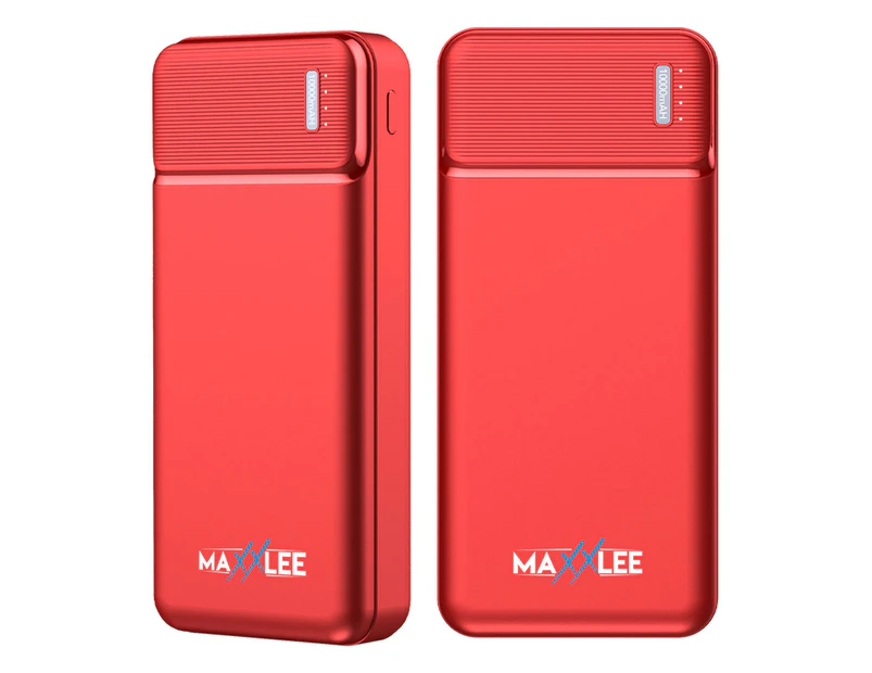 Maxxlee 2x 10000mAh Slim Power Bank USB Backup External Battery Charger iPhone Android Mobile