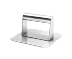 Meat Presser Stainless Steel Square Bacon Press with Handle Cooking Presser