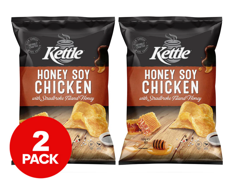 2 x Kettle Potato Chips Honey Soy Chicken 165g
