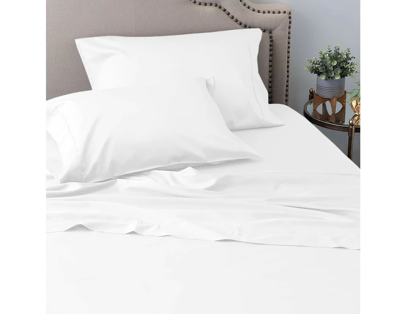 1200TC Ultra-soft All Natural 100% Tencel Sheet Set | Cooling Sheets | Eco Friendly Bedding | 5 Sizes - 5 Colours - White