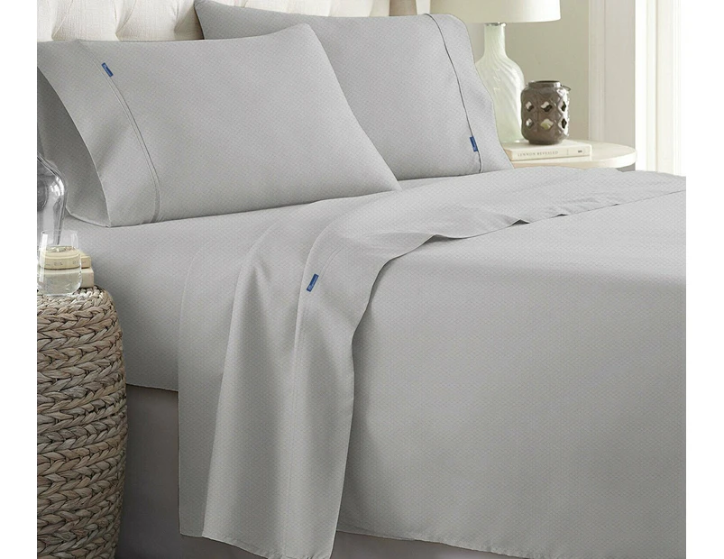 2000TC Bamboo Ultra Cooling Sheet Set | Fast Dry Honeycomb Technology Ramesses Sheets | 5 Sizes - 8 Colours - Grey